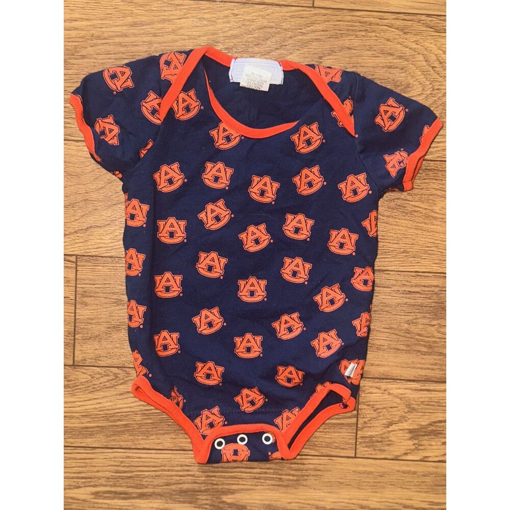 UA University of Auburn 2 Tone All Over Print Third Street Baby Outfit Size 6 mo